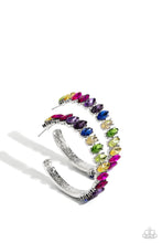 Load image into Gallery viewer, Rainbow Range - Multi Rhinestone Hoop Earrings - The Jazzy T Collections
