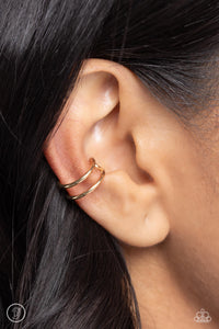 Metallic Moment - Gold Cuff Earrings Paparazzi Accessories