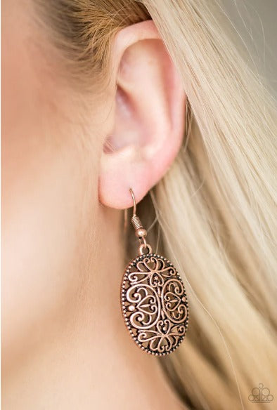 Wistfully Whimsical - Copper Filigree Earrings - The Jazzy T Collections