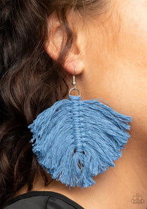 Macrame Mamba - Blue Tassel Earrings - The Jazzy T Collections