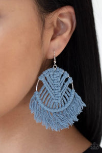 All About Macrame - Blue Fringe Earrings - The Jazzy T Collections