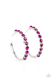 Photo Finish - Pink Rhinestone Hoop Earrings - The Jazzy T Collections