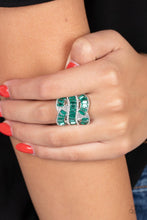 Load image into Gallery viewer, Six-Figure Flex - Green Rhinestone Ring - The Jazzy T Collections
