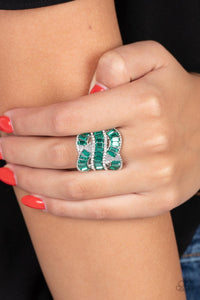 Six-Figure Flex - Green Rhinestone Ring - The Jazzy T Collections