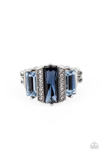 Paparazzi A GLITZY Verdict - Blue Rhinestone Ring - The Jazzy T Collections Paparazzi Jewelry Images 