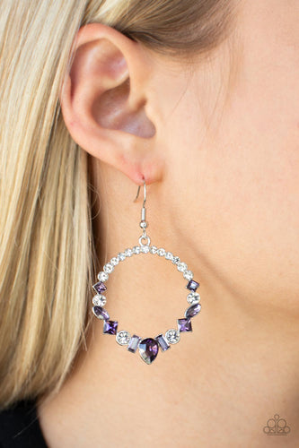 Revolutionary Refinement - Purple Rhinestone Earrings - The Jazzy T Collections