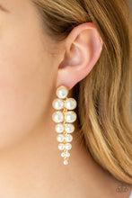 Load image into Gallery viewer, Paparazzi Jewelry Totally Tribeca Gold White Pearl Post Earring  - The Jazzy T Collections
