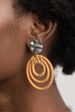 Load image into Gallery viewer, Whimsically Wicker - Brown Earring - The Jazzy T Collections
