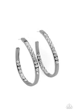 Load image into Gallery viewer, Borderline Brilliance - Black Rhinestone Hoop Earrings - The Jazzy T Collections
