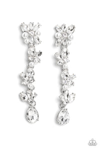 LIGHT at the Opera - White Rhinestone Earrings - Jazzy T Collection