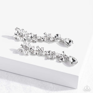 LIGHT at the Opera - White Rhinestone Earrings - Jazzy T Collection