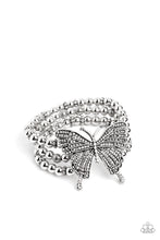 Load image into Gallery viewer, First WINGS First - White Butterfly Bracelet - Paparazzi Accessories
