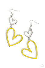 Load image into Gallery viewer, Pristine Pizzazz - Yellow Heart Earrings - The Jazzy T Collections
