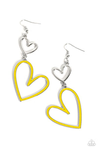 Pristine Pizzazz - Yellow Heart Earrings - The Jazzy T Collections