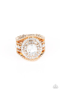 Understated Drama - Gold & Rhinestone Ring - The Jazzy T Collections