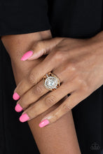 Load image into Gallery viewer, Understated Drama - Gold &amp; Rhinestone Ring - The Jazzy T Collections
