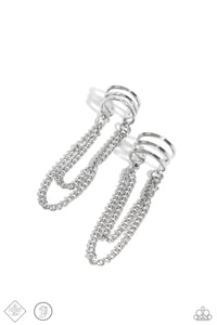 Paparazzi Unlocked Perfection - Silver Cuff Earring Paparazzi Accessories