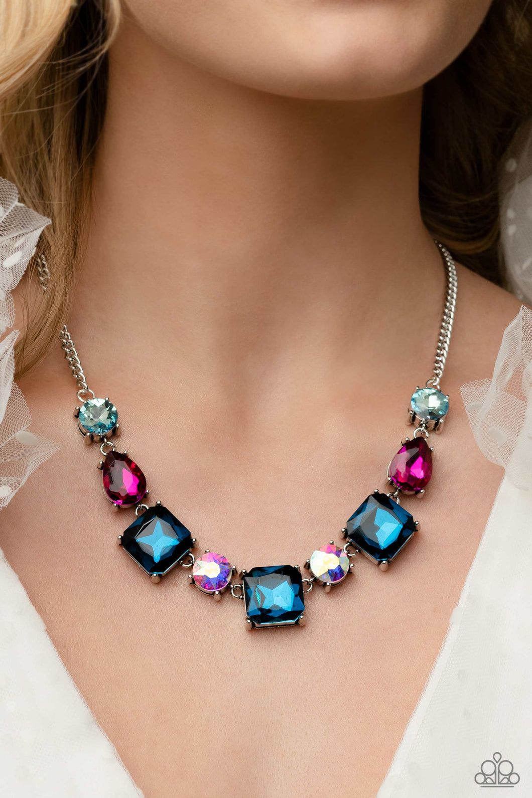 Elevated Edge - Multi Rhinestone Necklace - Life Of The Party March 2023 - The Jazzy T Collections