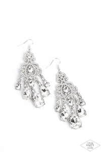 Queen Of All Things Sparkly - White Rhinestone Earrings - Black Diamond Exclusive - The Jazzy T Collections