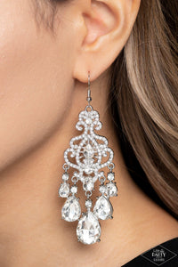 Queen Of All Things Sparkly - White Rhinestone Earrings - Black Diamond Exclusive - The Jazzy T Collections