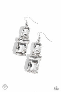 CHAIN Check - White Rhinestone Earrings - March 2023 Fashion Fix - The Jazzy T Collections