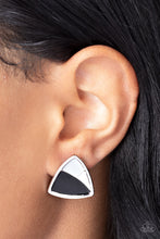 Load image into Gallery viewer, Kaleidoscopic Collision - Black &amp; White Earrings - The Jazzy T Collections
