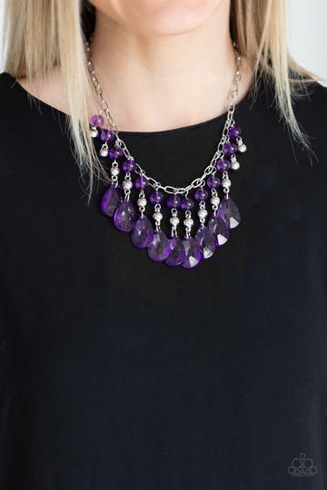 Paparazzi Jewelry Beauty School Drop Out Purple Necklace