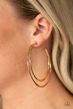 Load image into Gallery viewer, Paparazzi Jewelry Last Hoop- Rah Gold Hoop Earring
