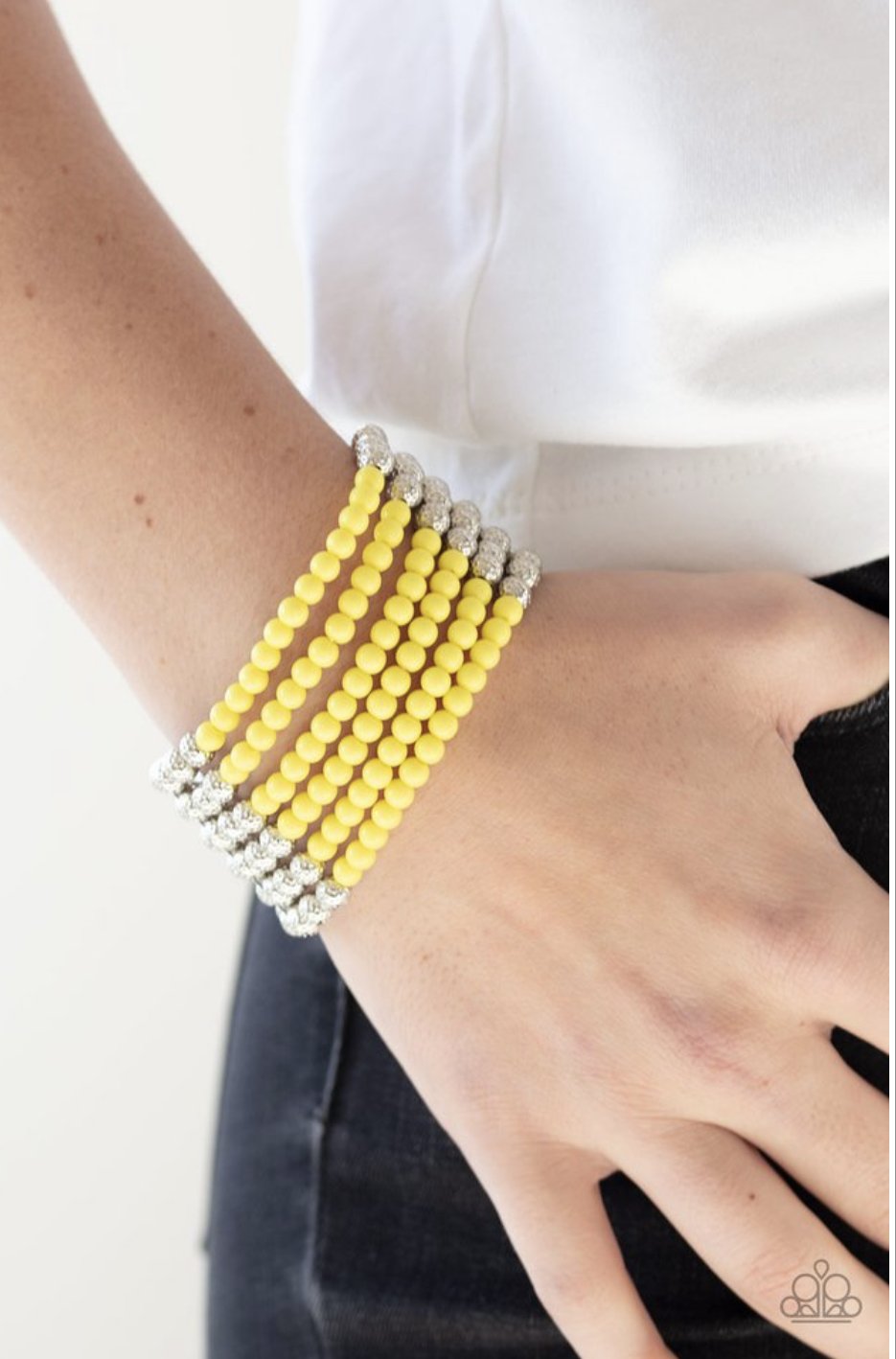 Paparazzi Layer It On Thick Yellow Bracelet