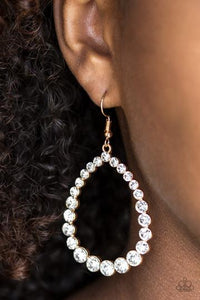 Paparazzi Jewelry Rise and Sparkle Gold Earring