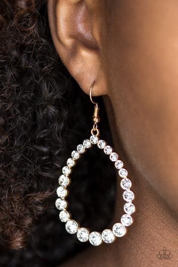 Paparazzi Jewelry Rise and Sparkle Gold Earring