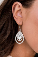 Load image into Gallery viewer, Paparazzi So The Story GLOWS White Earring
